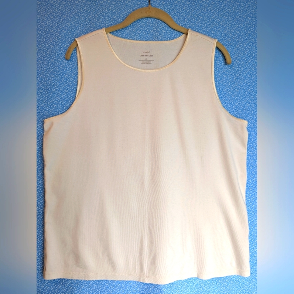 CJ Banks CREAM Tank Top  Size 1x